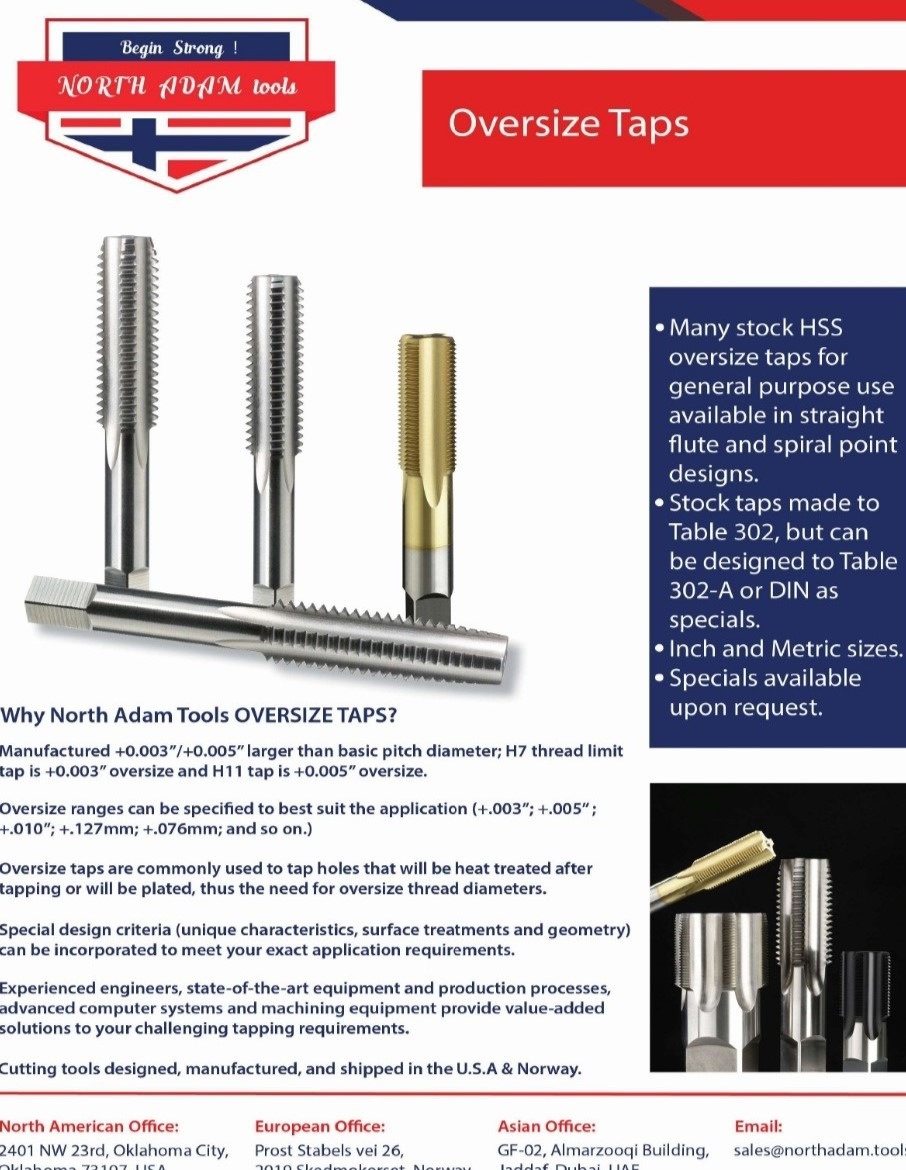 HSS Oversize Taps Flyer